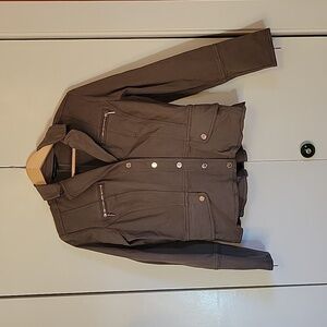 White House Black Market Peplum Jean Jacket